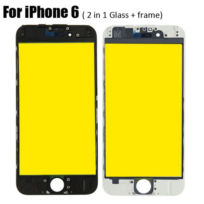 2 in 1 Glass with Frame Bezel Earpiece Mesh for iPhone 6