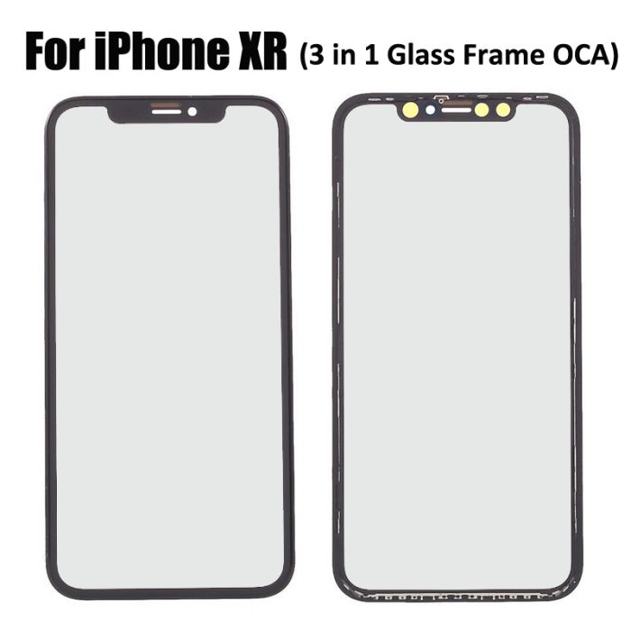 3 in 1 iPhone XR Glass with Frame OCA Glue