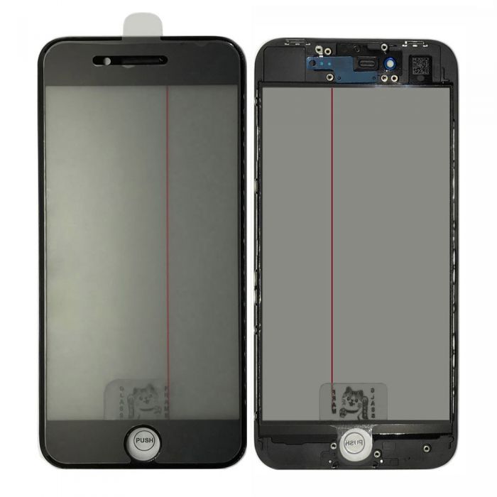 4 in 1 Glass lens Bezel OCA Glue Polarizer film for iPhone 8 black