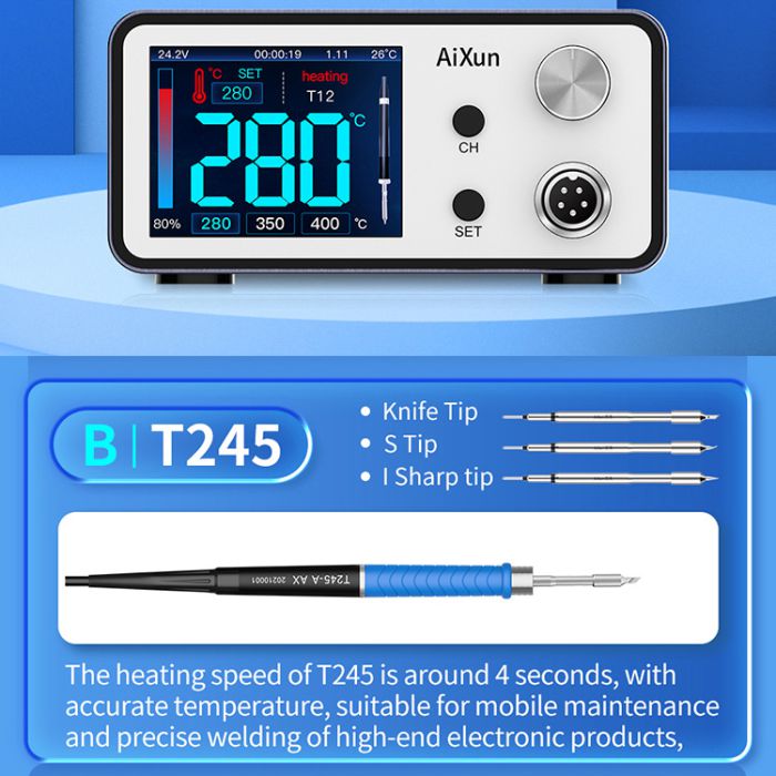 200W AIXUN T3A smart soldering station With T245 Series Handle