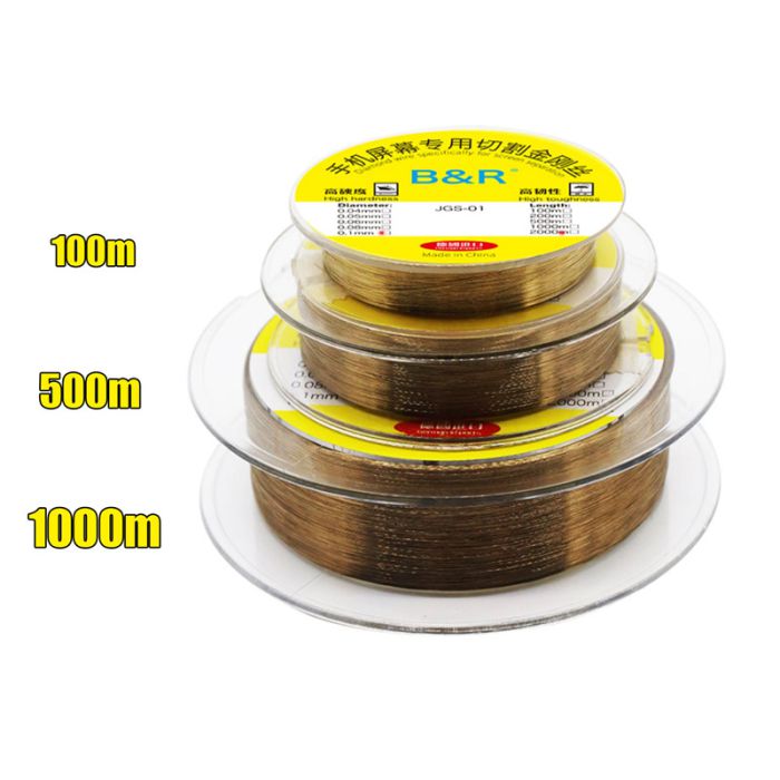 1000M 0.03mm B&R High Hardness cutting separating Wire for LCD OLED Separation