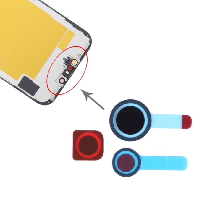 100 Sets Front Camera LCD Shading Sensor Foam Sticker for iPhone 14 and 14 Plus