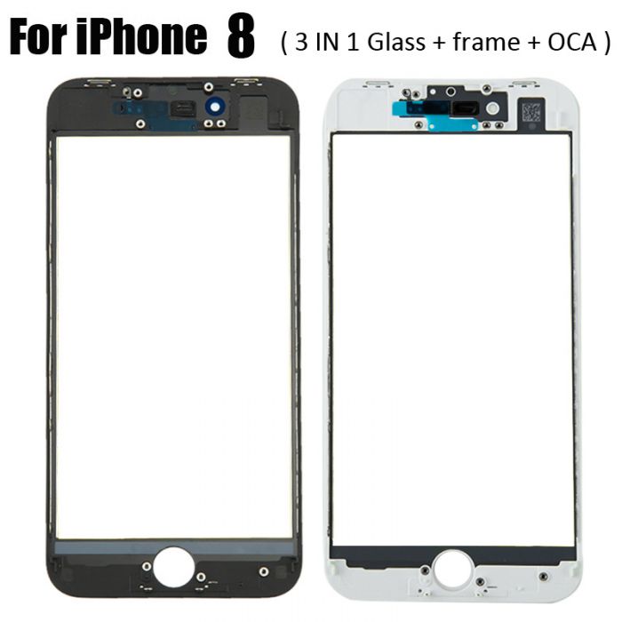 3 in 1 Glass with Frame OCA for iPhone 8