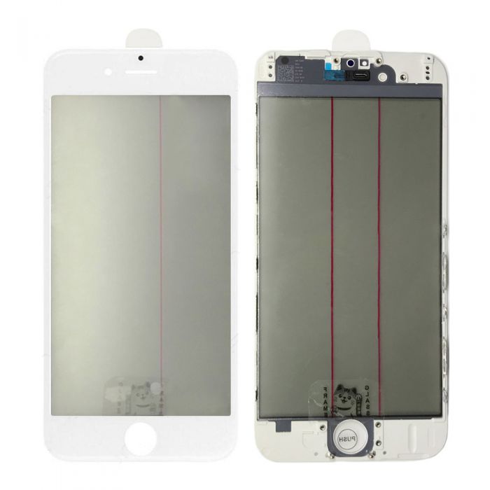 iPhone 6 4 IN 1 OCA Polarizer Glass frame white