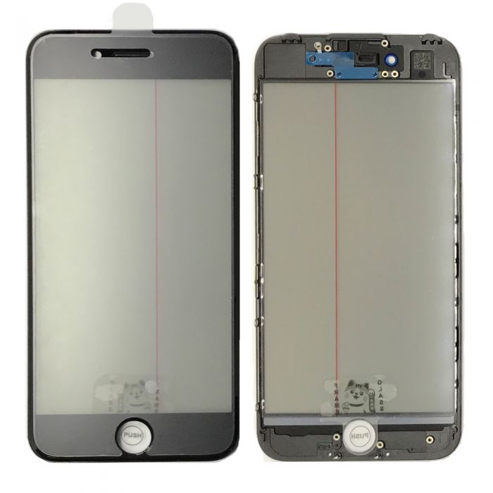 iPhone 7 Glass with Frame OCA Polarizer 4 in 1 Black