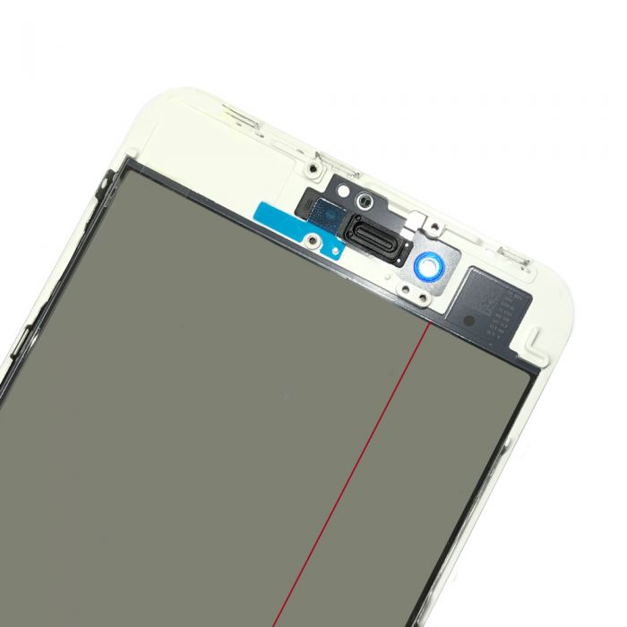 4 in 1 for iPhone 8 Plus Glass with OCA Foil Polariser Film White
