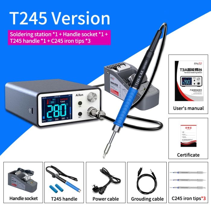 200W AIXUN T3A smart soldering station With T245 Series Handle