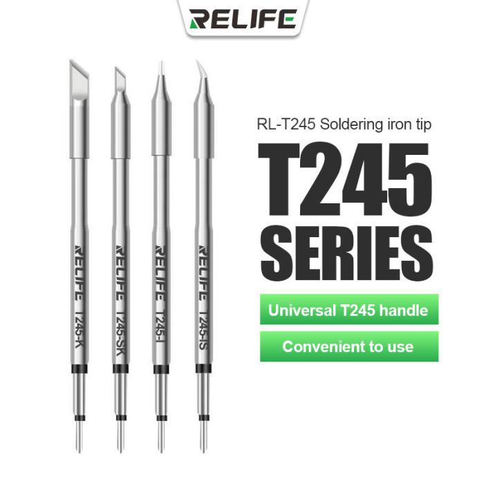 Relife T245 Series Soldering Iron Tips Compatible JBC C245 GVM/OSS/AIXUN T245 Handle