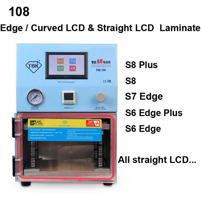 TBK 108 Edge Curved and Flat Straight LCD Screen OCA Laminate Machine Vacuum