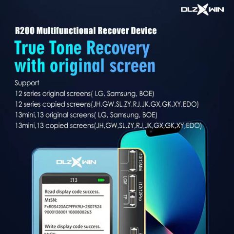 DL ZXWIN R200 Programmer for iPhone 12 mini 12 12 Pro Max Partial 13 mini and 13 Screen Display True Tone Repair