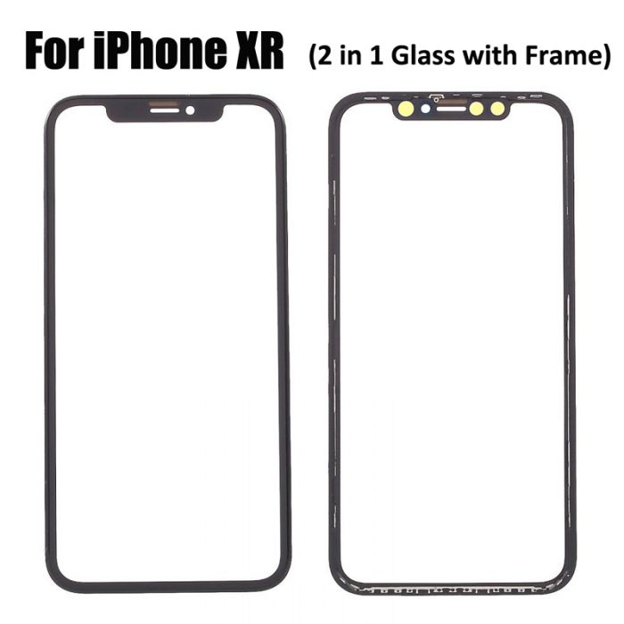 2 in 1 iPhone XR Glass with Frame Bezel
