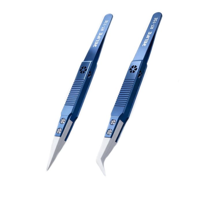 RELIFE Ceramic Tweezers Anti-Static Reverse Acid Resistant Precision Chuck Tweezers
