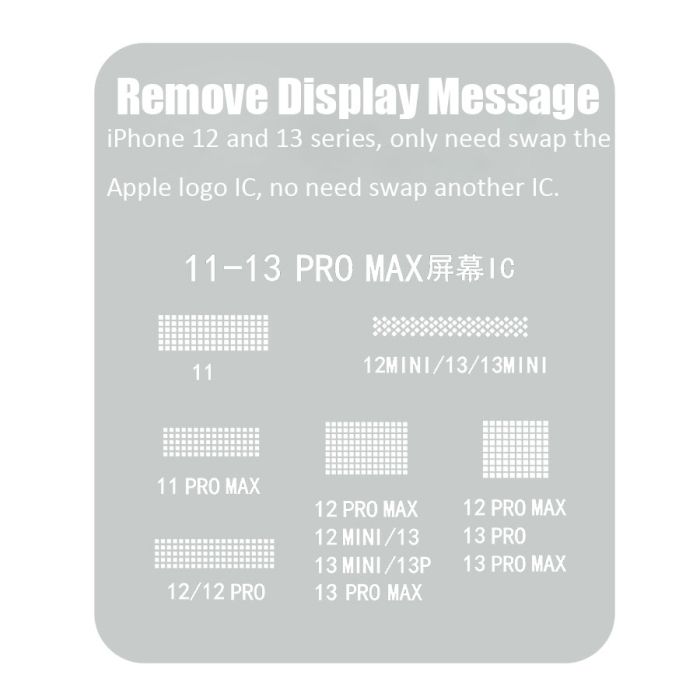 Display Screen Touch IC Stencil To Remove Display Pop Out Message for iPhone 11 12 13 series mini and Pro max