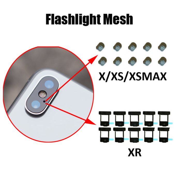 Flashlight Back Camera Lens Anti Dust Mesh for iPhone X XS MAX XR