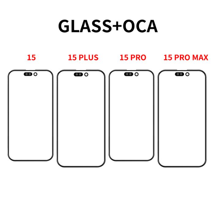 1:1 Front Glass with OCA and Foam for iPhone 15 Series