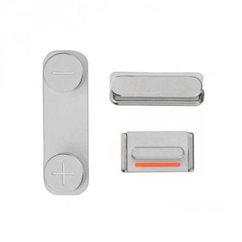 OEM iPhone 5S Side Buttons Keys Silve White