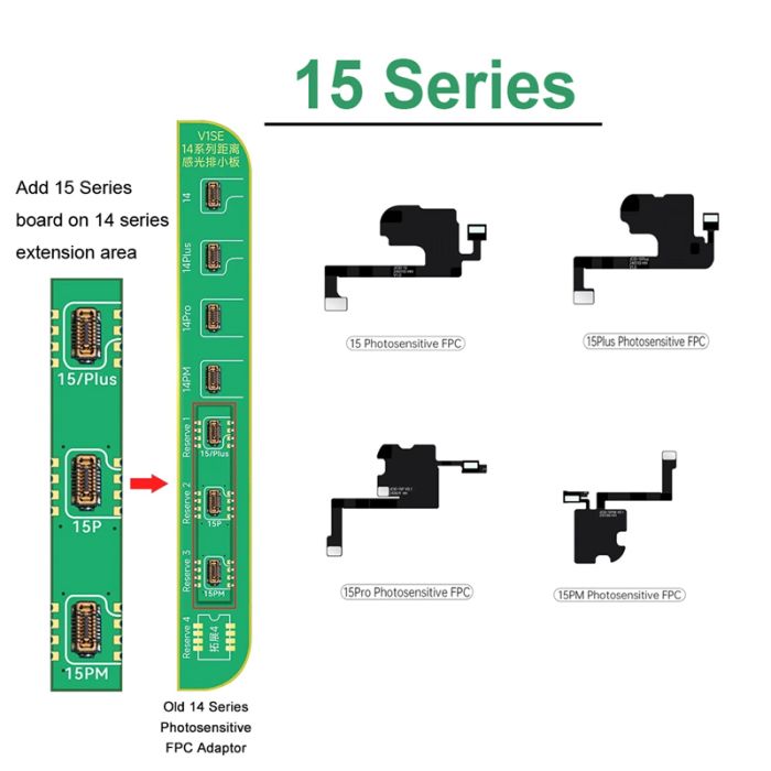 JC V1SE / V1S Pro for iPhone 15 Series Distance Photosensitive FPC Flex Cable and Board