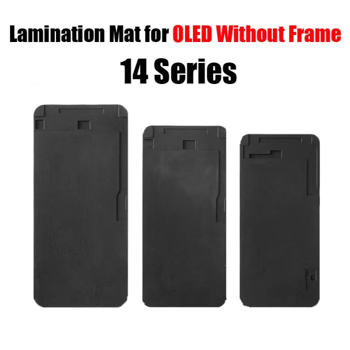 (OLED without Frame) Black Silicone Lamination Mat Pad for iPhone 14 Series