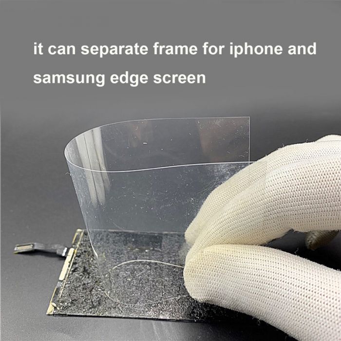 50PCS/Pack 0.15mm Super thin Plastic OCA Sheet Film to Separate frame for iPhone for Samsung Frame Bezel