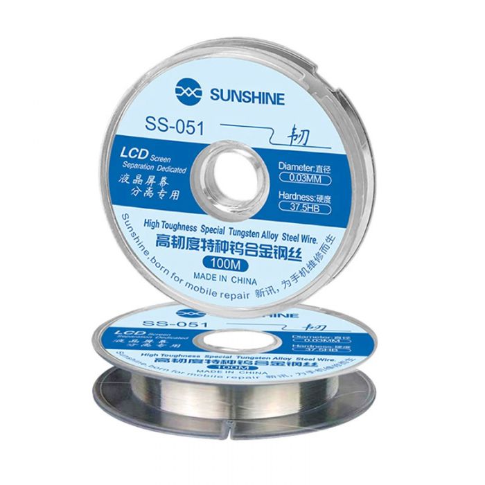 Sunshine SS-051 LCD Screen Separation Wire Ultrafine 0.03MM Cutting Steel Wire