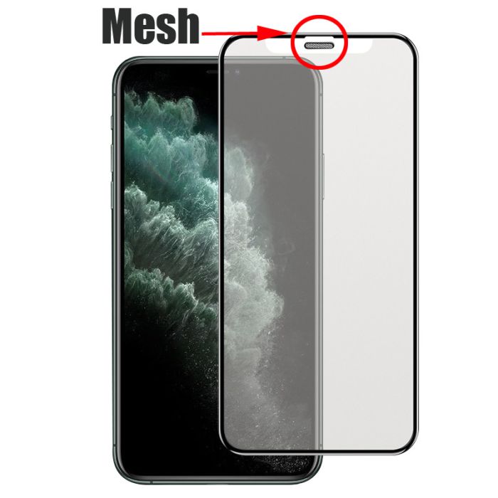 (With Mesh) Tempered Glass Full Screen Protector for iPhone X-15 Series